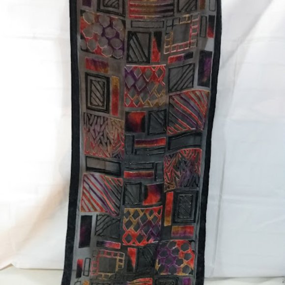 Beautiful design velvet look long scarf. - Picture 4 of 6
